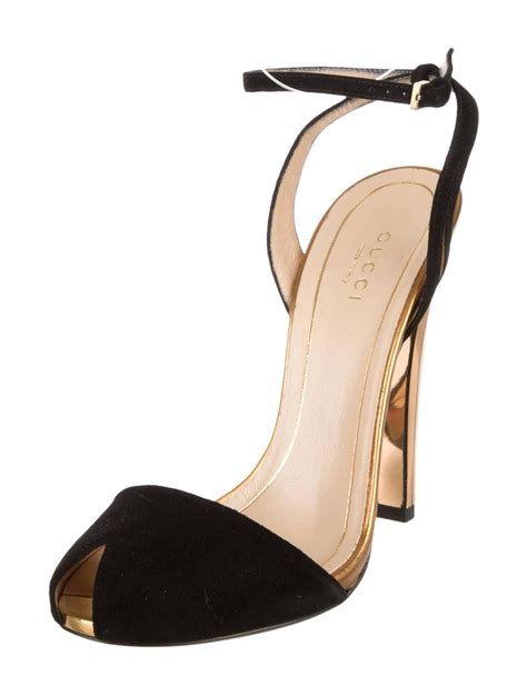 gucci black heels|Gucci heels black and gold.